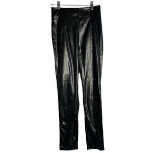Princess Polly Faux Leather Lyra Pants 4 Black High Waisted Exposed Zip Skinny